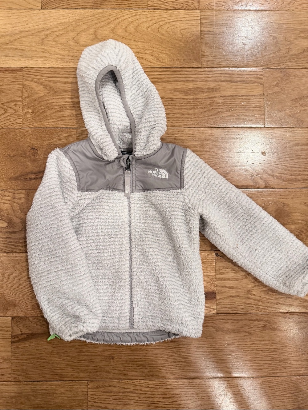 The North Face Kids Plush Hooded Fleece Jacket - Light Gray